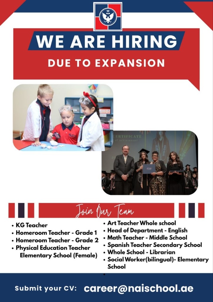 NAIS We Are Hiring — Due to Expansion AY 2026-27